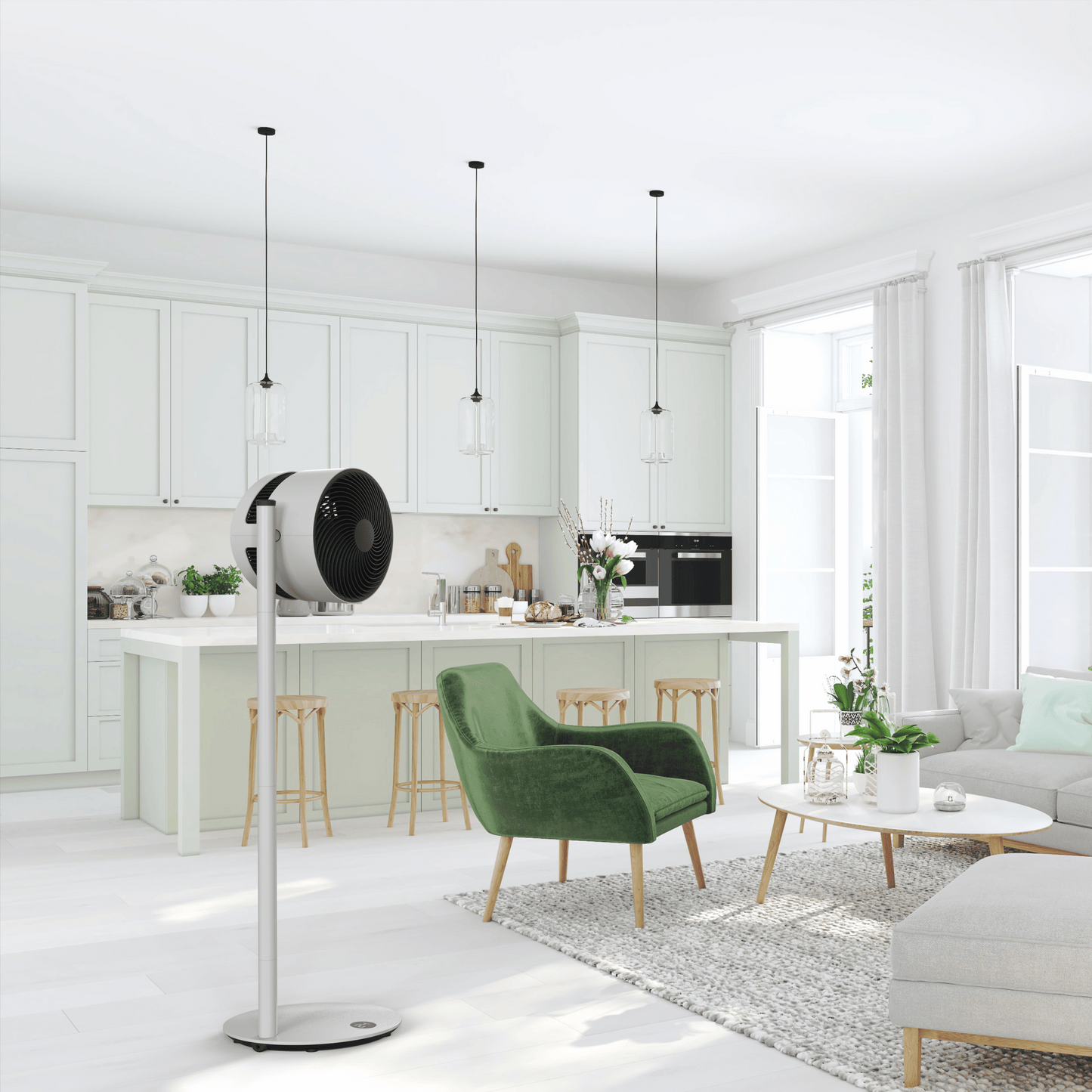 Boneco F235 Air Shower Ventilator: Leistungsstarker, verstellbarer Ventilator für frische Luftzirkulation. Ideal für grosse Räume – leise und flexibel einsetzbar.