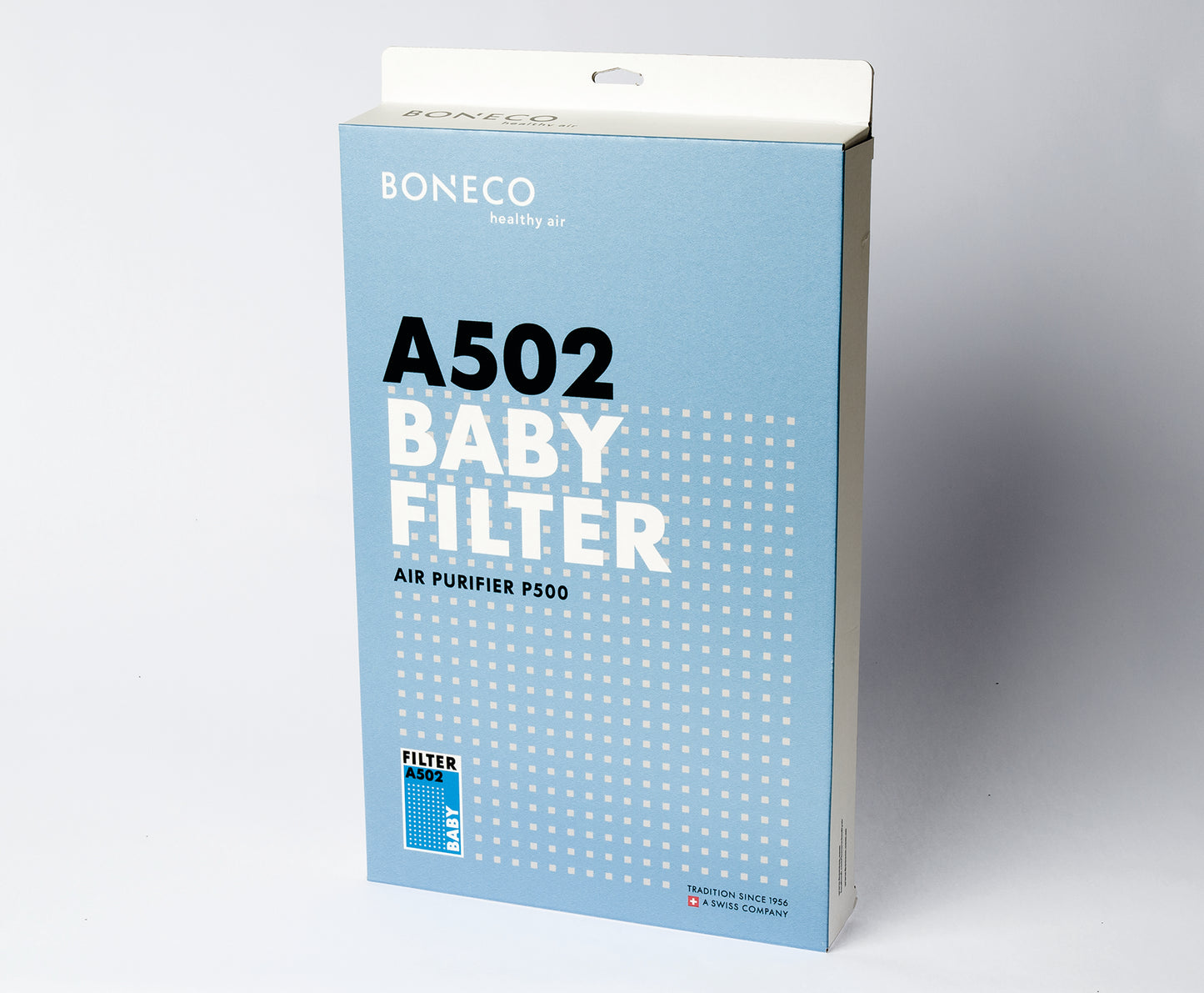 Boneco P500 A502 Baby Filter für Allergiker, reinigt Luft von Staub und Allergenen, 46 cm breit.