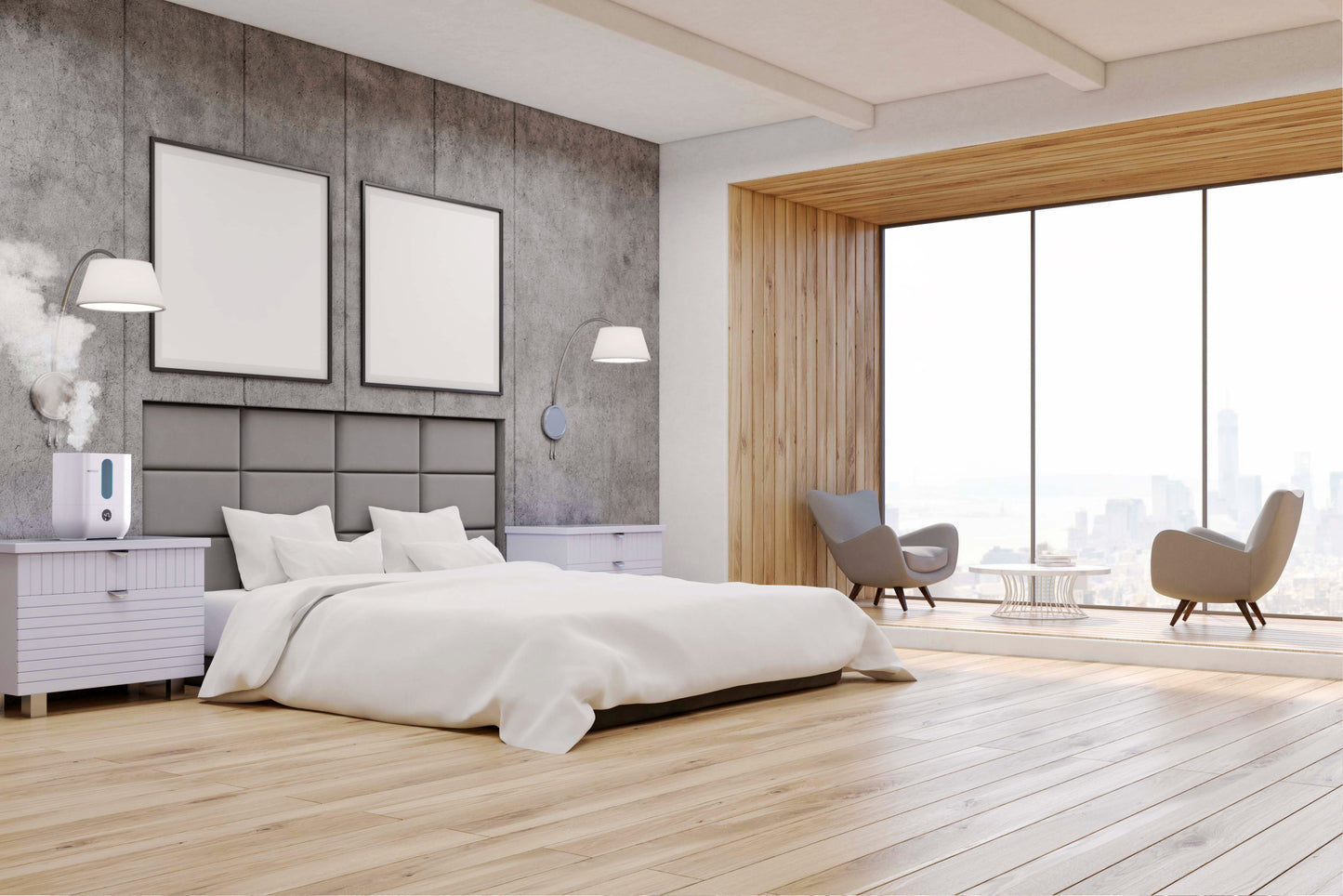 Boneco U350 Ultraschall-Luftbefeuchter mit 3 Betriebsstufen und 500 ml/h Befeuchtungsleistung.