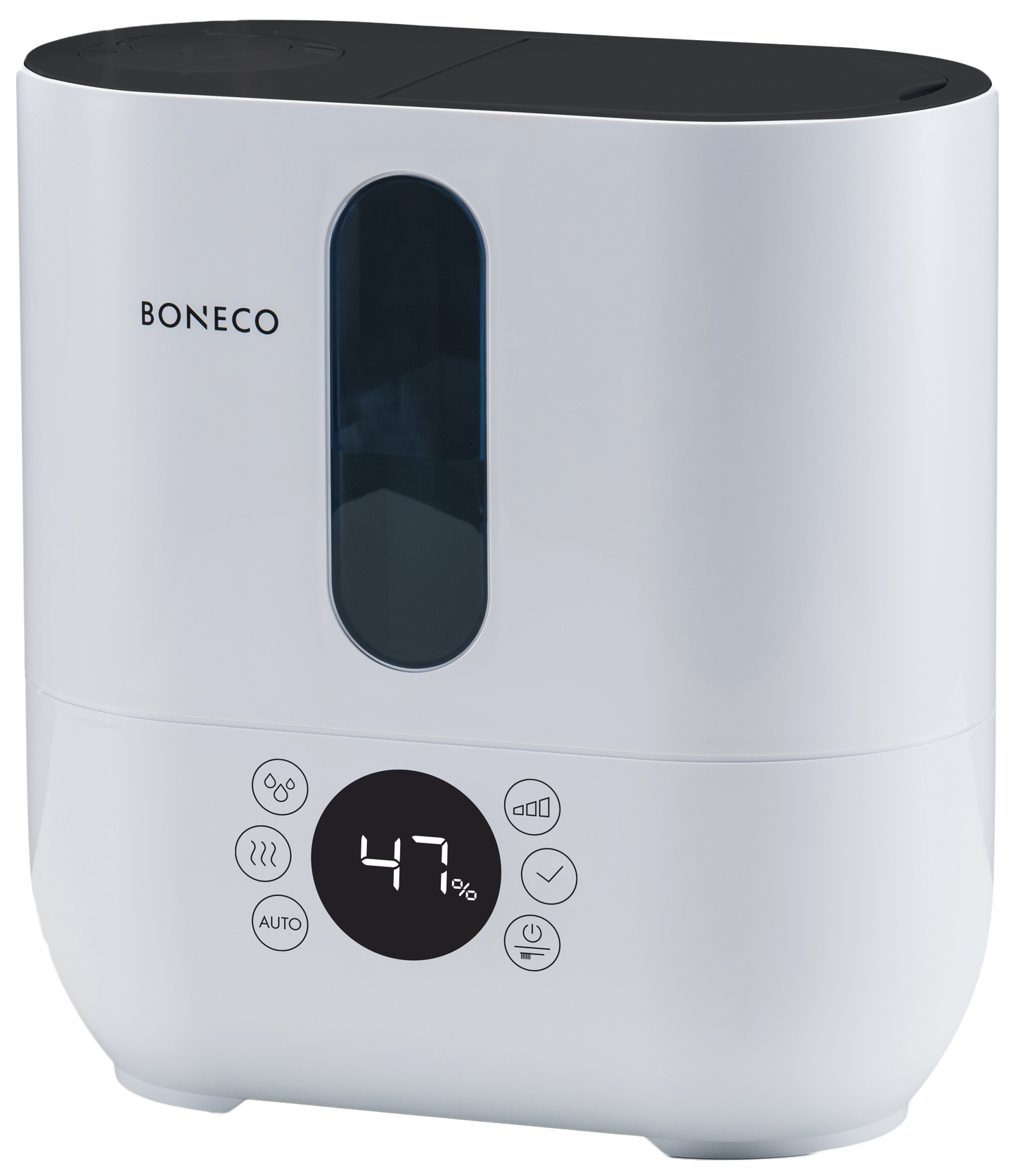 Boneco U350 Ultraschall-Luftbefeuchter mit 500 ml/h Befeuchtungsleistung und 5 l Wasserbehälter.