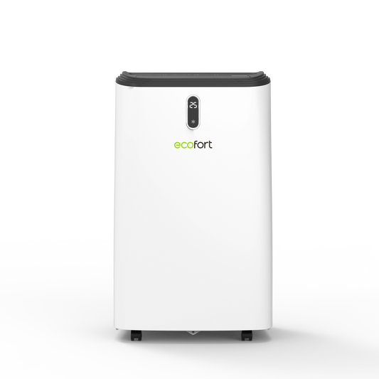 Mobiles Klimagerät ecoQ CoolAir 16+ für Räume bis 45 m², mit WiFi-Fernsteuerung und Energieklasse A.