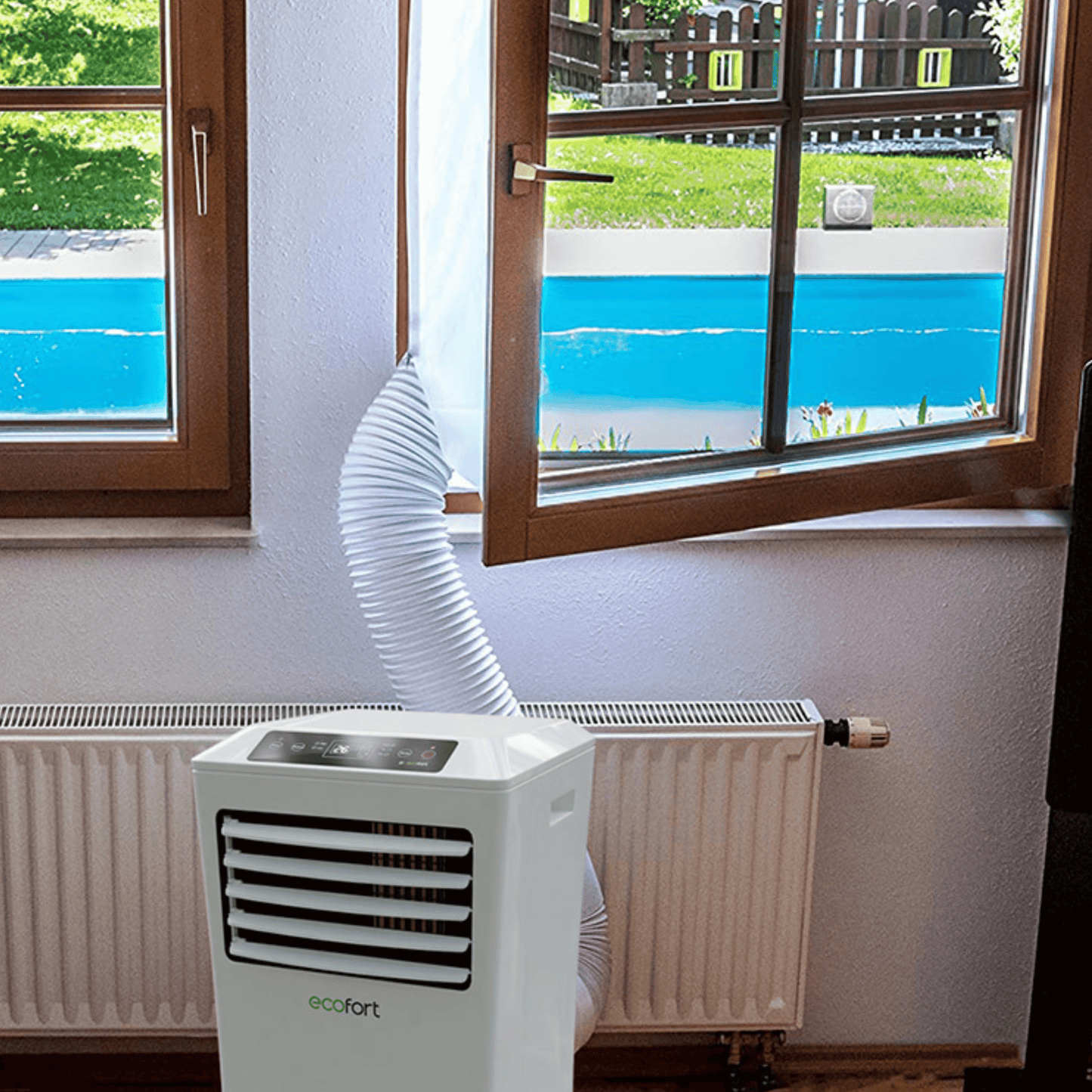 ecoQ Hot Air Stop mit stabiler Isolation, Reissverschluss und zwei Zippern zur Anpassung an Abluftschläuche.