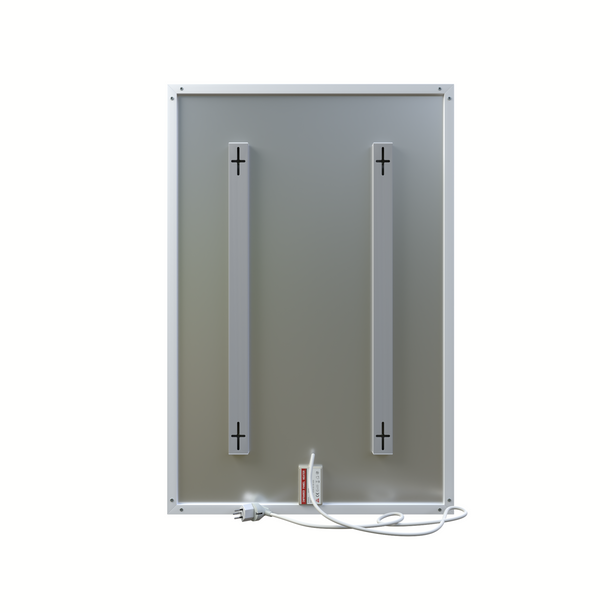 ecoheat Basic Infrarotheizung 600 W, platzsparend und formschön, Wandmontage, 60x90 cm, Aluminium-Oberfläche