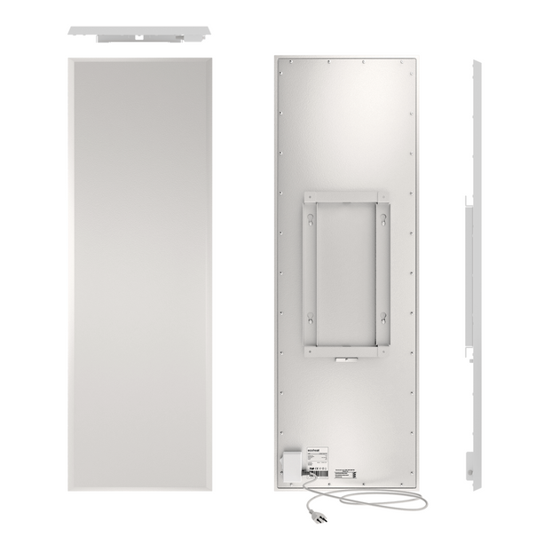 Ultra-flaches Infrarot-Heizpanel ecoheat Classic 550 zur Wandmontage mit hoher Energieeffizienz.