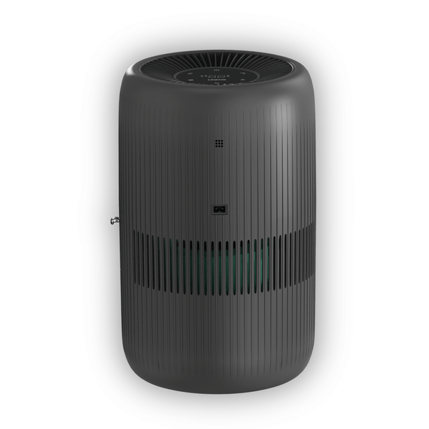 Der HumidAir E600+ in Schwarz sorgt für perfekte Luftfeuchtigkeit in Räumen bis 80 m² – komfortabel & smart steuerbar.