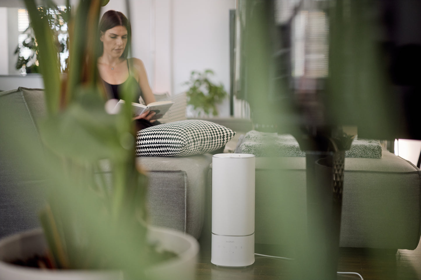 ecoQ HumidAir U400+ Luftbefeuchter mit Ultraschall-Technologie und Hygrostat für angenehmes Raumklima.