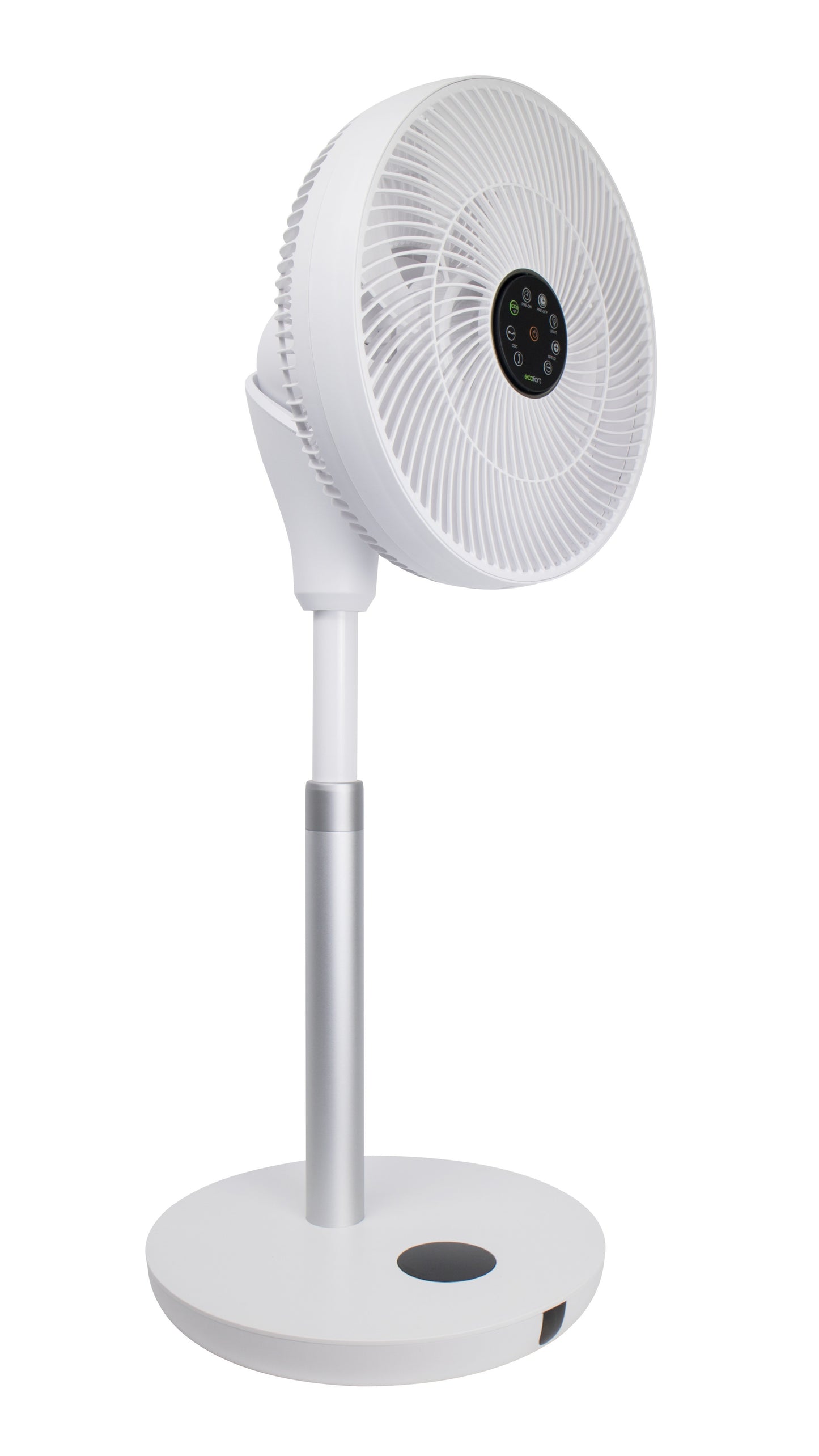 ecoQ SilentAir Uno Standventilator mit Höhenverstellung und ultra-leisem Betrieb.