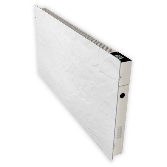 Hybridheizung Climastar Avant WiFi 2000 W in Steinoptik mit programmierbarem Thermostat und eco-Sparmodus.