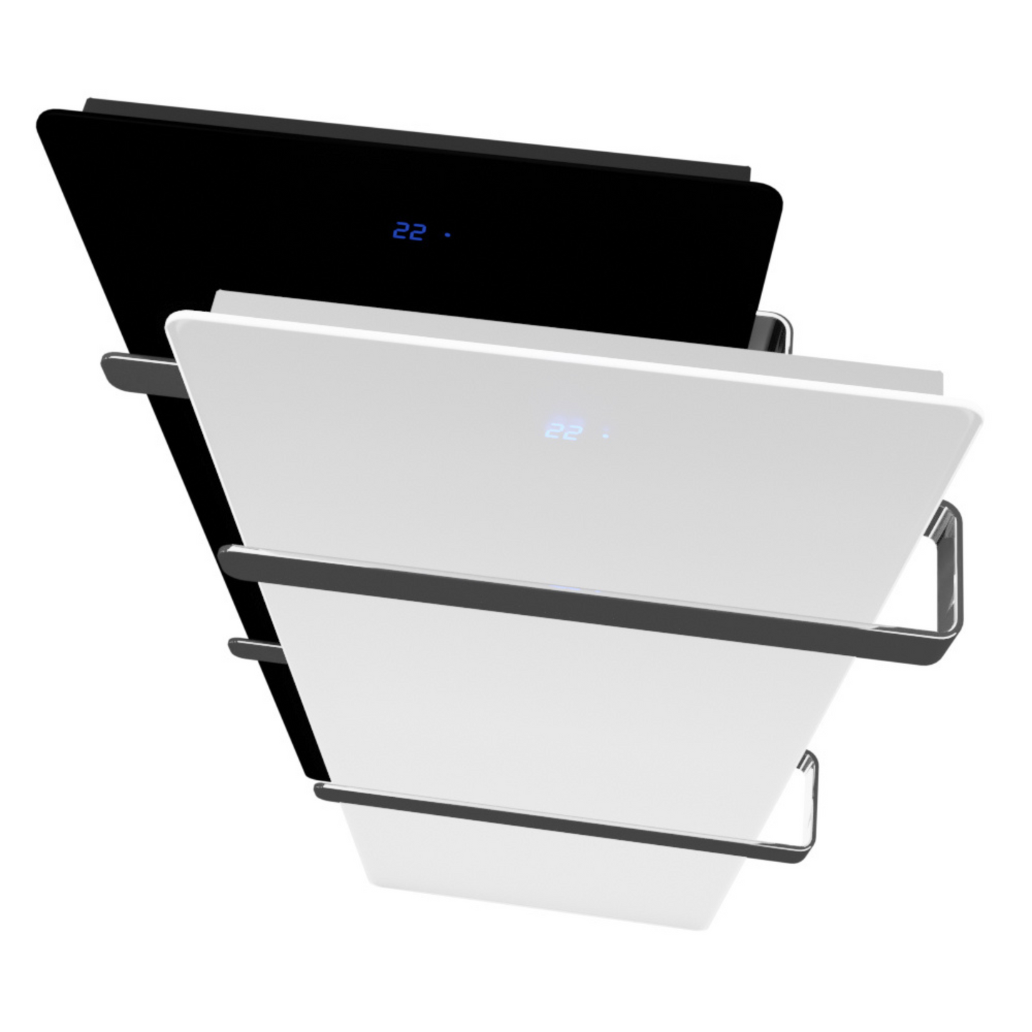 ZenSwiss Furo Handtuchtrockner in matt weiss, 42 x 160 cm, inkl. 2 polierte Handtuchhalter und Touch-Steuerung.