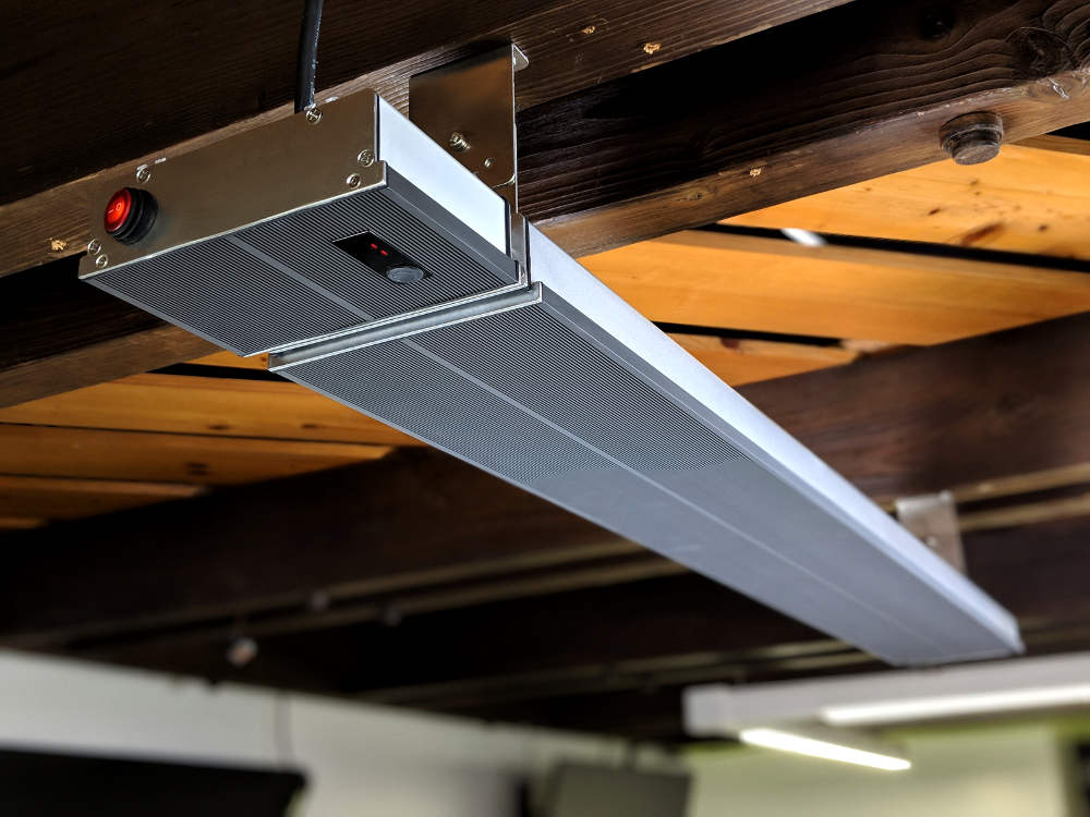 Radiateur sombre HeatBAR - monté au plafond