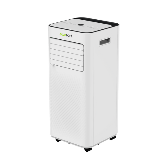 ecoQ CoolAir 7+ Klimagerät, mobiles Monoblock-Klimasystem mit Wi-Fi-Fernsteuerung und 7000 BTU, geeignet für Räume bis 20 m².