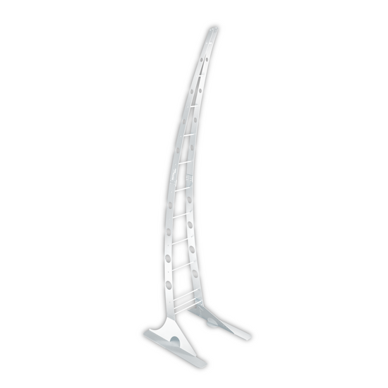 Mobiler Heizstrahler Heliosa Giraffa in Weiss mit modernem Design und einem Bruttogewicht von 12 kg.