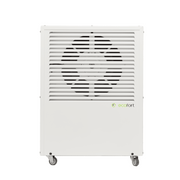 Der ecodry CaveMaster reguliert Feuchtigkeit präzise. In der Farbe Oyster White ergänzt er stilvoll jeden Weinkeller.