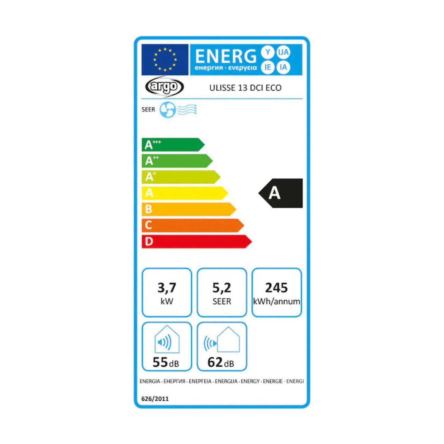 Mobile Split-Klimaanlage Argo Ulisse 13 DCI eco mit Wi-Fi und leiser Betriebsweise in modernen Wohnräumen.