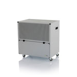 ecodry 925 Luftentfeuchter mit stabilem Metalllack und vier Rollen für einfache Mobilität.