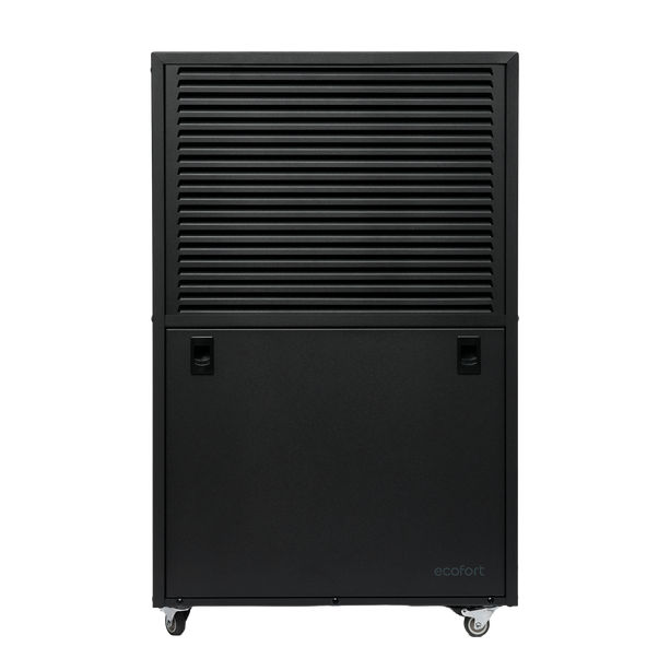 ecodry Neptun XP Black Frontansicht mit Lufteinlass und Wassertank