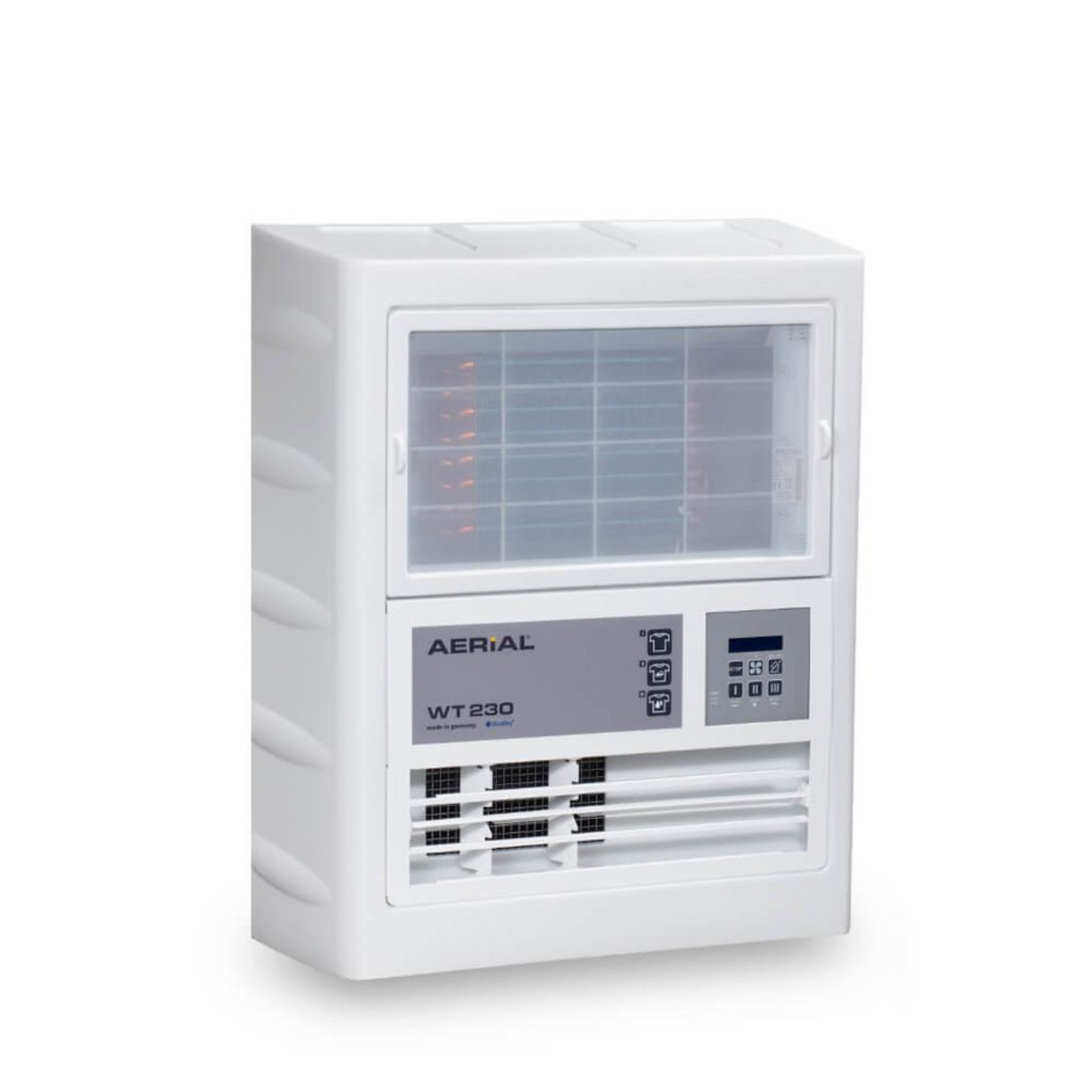 Aerial WT 230 Wäschetrockner an der Wand montiert, ideal für bis zu 20 m² Trocknungsraum.