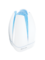 Airfree Lotus weisser Luftreiniger, geräuschlos, tragbar, für Räume bis 60 m², effiziente Luftsterilisierung.