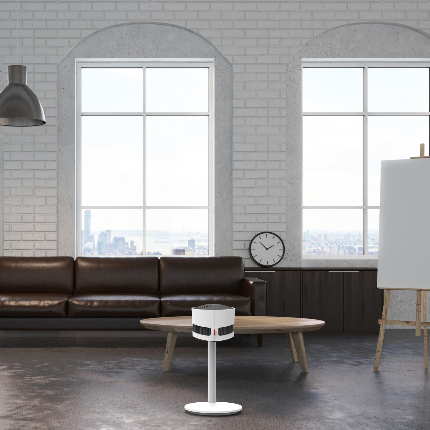 Boneco Air Shower F120 Ventilator mit elegantem Standfussdesign und manuell drehbarem Luftstrom.