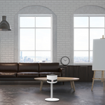 Boneco Air Shower F120 Ventilator mit elegantem Standfussdesign und manuell drehbarem Luftstrom.