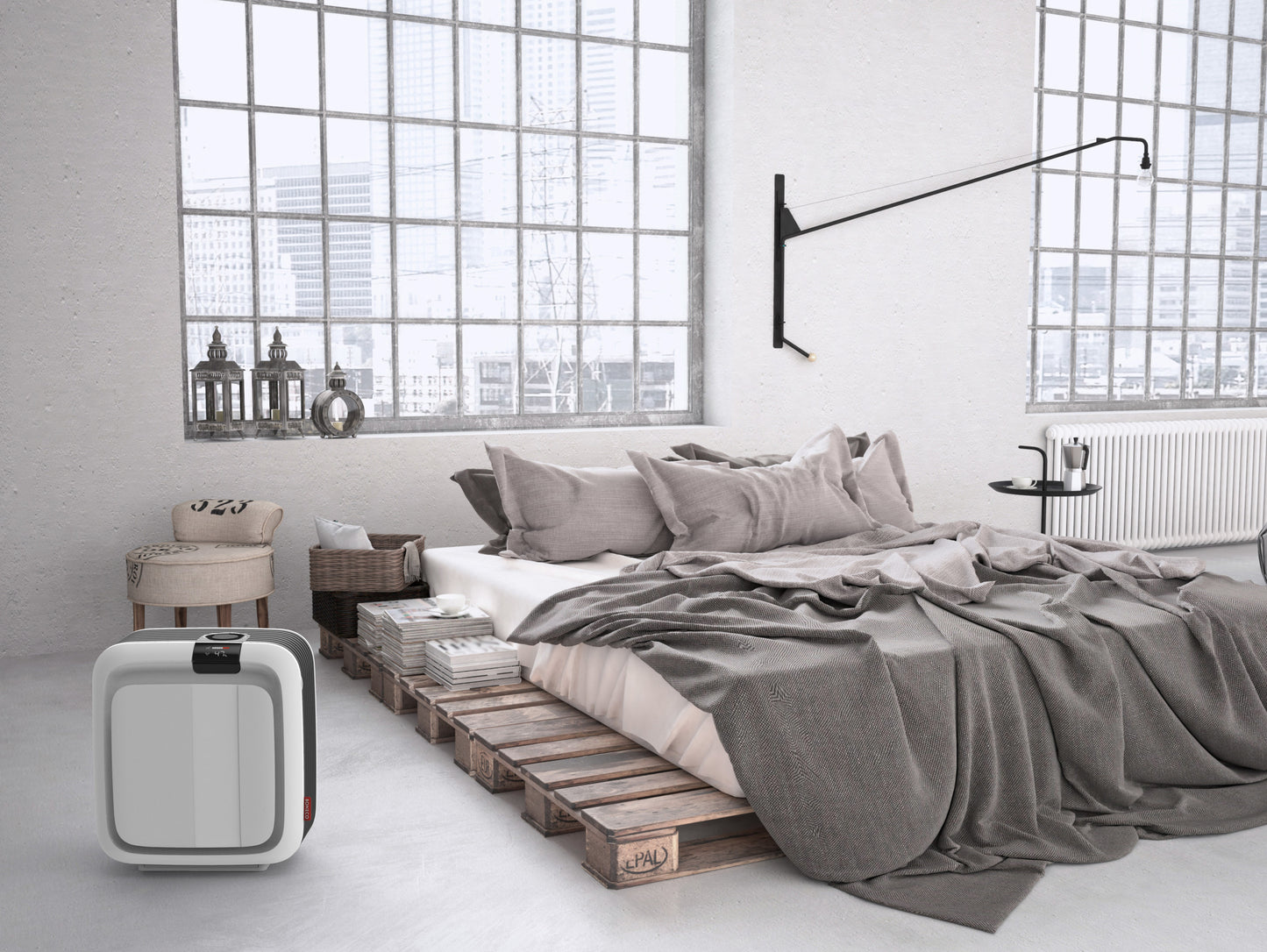 Boneco H700 Luftbefeuchter und Luftreiniger mit grossem Wassertank und intuitiver Bedienung.