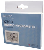 Boneco X200 Thermo-Hygrometer in kompakter Grösse für genaue Temperatur- und Feuchtigkeitsmessungen.
