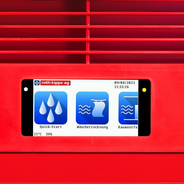 Bora 410 Wäschetrockner von Roth-Kippe mit Touchscreen und energiesparender Wärmepumpentechnologie.