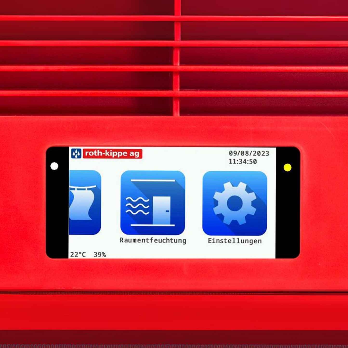 Bora 410 Wand-Wäschetrockner von Roth-Kippe mit Touchscreen und energieeffizienter Wärmepumpentechnologie.