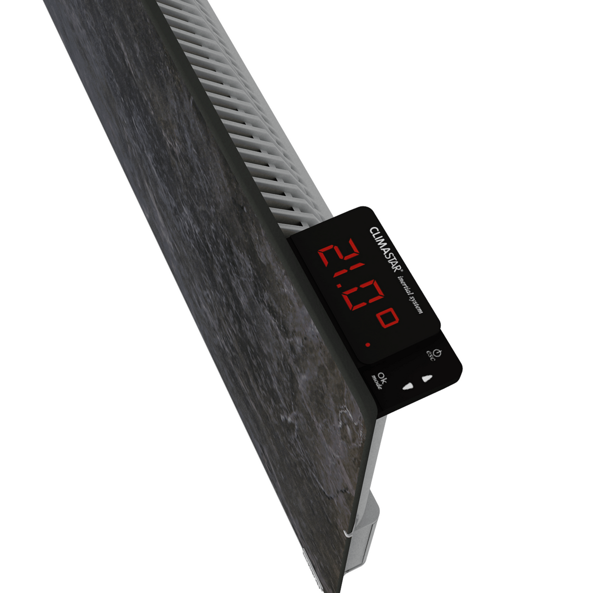 Climastar Avant Touch Hybridheizung 2000 W, 50 x 100 cm, mit Steinoberfläche und programmierbarem Thermostat.