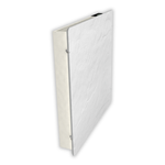 Hybridheizung Climastar Avant 800 W, 50 x 50 cm, programmierbarer Thermostat, Wandmontage, Steinoberfläche.