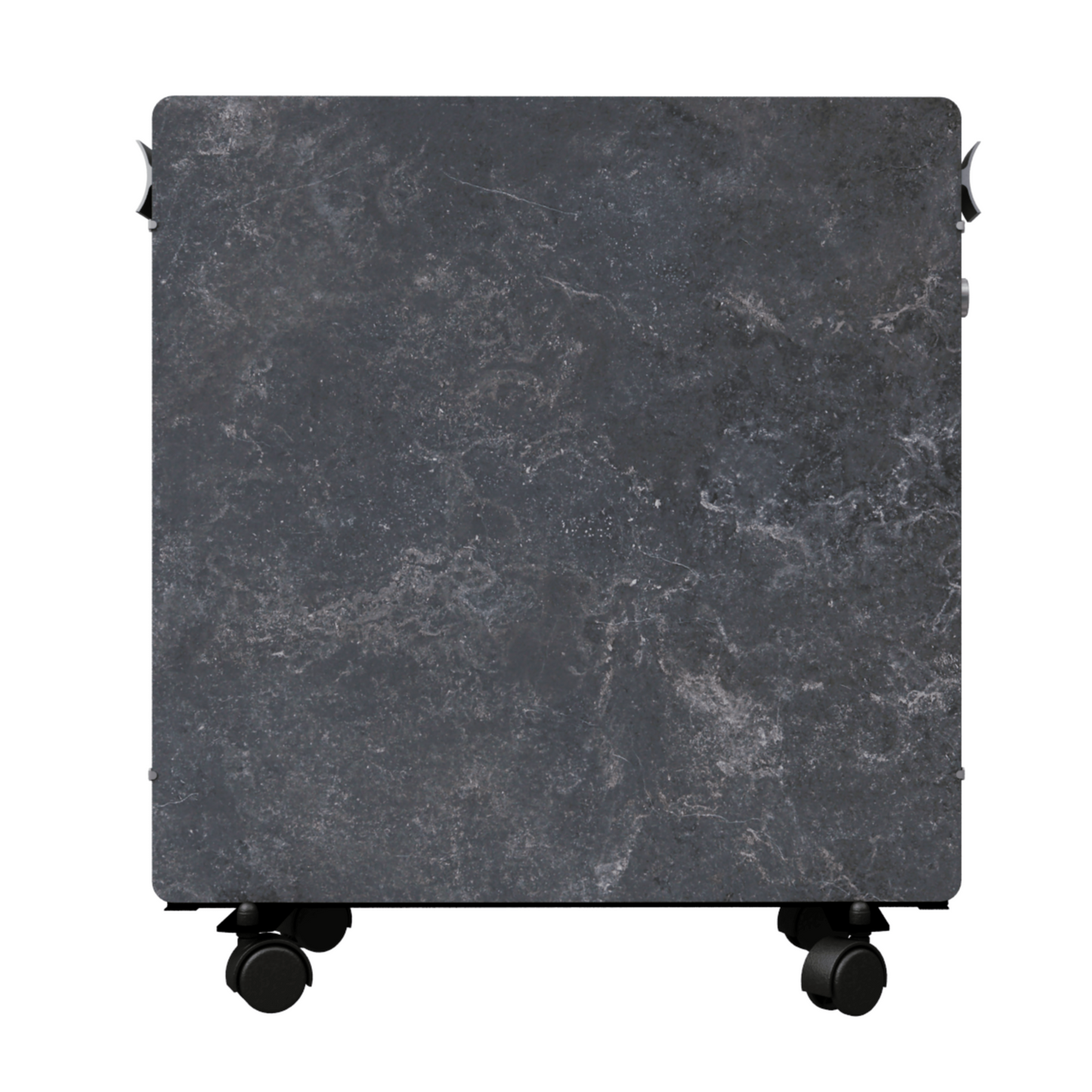 Climastar Optimax Dark Natura Heizgerät in modernem Design und flexiblem Einsatz, mit Aluminium-Griff und integriertem Thermostat.