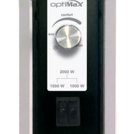 Climastar Optimax Infrarotheizung in Weiss mit Aluminiumgriff, mobil einsetzbar, 1000-2000 Watt Leistung.