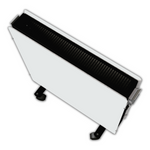 Climastar Optimax Infrarotheizung in Weiss mit integrieretem Thermostat und Aluminium-Griff.