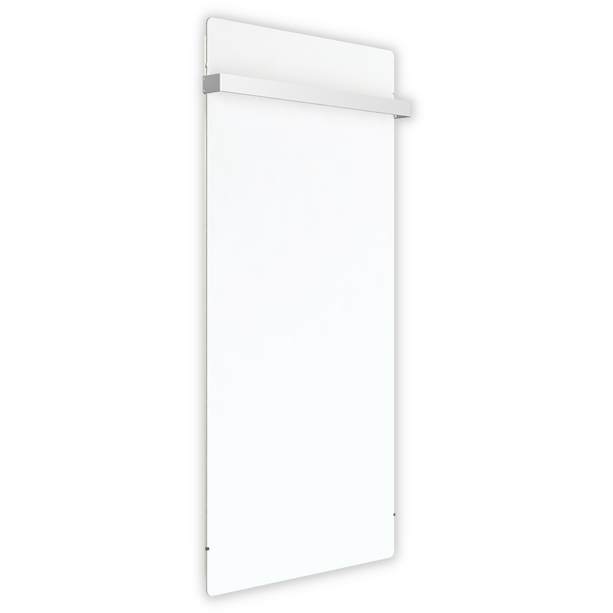 Handtuchtrockner Climastar Slim BIG 800 in weissem Quarz mit elegantem Stein-Design, ideal für Badezimmer.