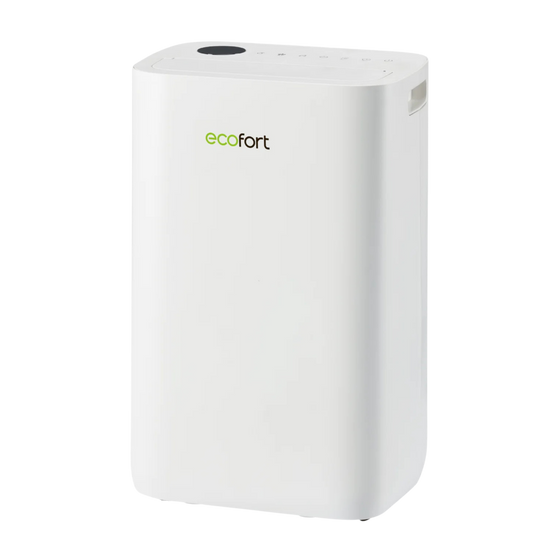 ecoQ DryAir 20L Complete Luftentfeuchter mit 2 Ventilationsstufen und 7.1 l/24h Entfeuchtungsleistung.