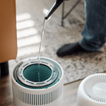 ecoQ HumidAir E600+ Luftbefeuchter mit 4 Betriebsstufen für optimale Raumbefeuchtung und Hygrostat-Steuerung.