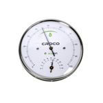 ecoQ Croco Hygrometer aus Holz zur Wandmontage, misst Temperatur und Luftfeuchtigkeit zuverlässig.