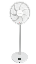 ecoQ SilentAir Grande Standventilator in Schwarz, Höhenverstellbar mit Timer- und Nachtmodus.