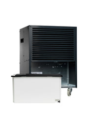 Der ecodry 425 in Anthrazit mit Rollen, ideal für Räume bis 100 m² und effektive Entfeuchtungstechnologie.