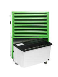 ecodry 425 Luftentfeuchter in Original Green mit 4 stabilen Lenkrollen für mobile Nutzung.