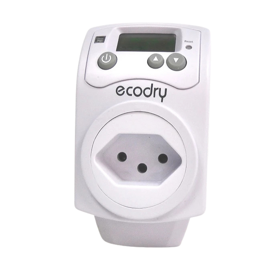 ecodry Steckdosenhygrostat: präzise Luftfeuchte-Steuerung für Entfeuchter, verhindert Schimmel und spart Energie – steckfertig, sicher, einfach einstellbar.