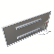 ecoheat Basic Infrarotheizung 800 W, ultraflaches Design, Aluminium, platzsparend, Wandmontage, 60 x 120 cm.