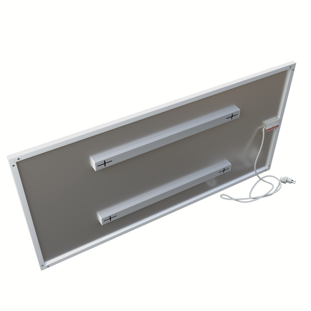 ecoheat Basic Infrarotheizung 800 W, ultraflaches Design, Aluminium, platzsparend, Wandmontage, 60 x 120 cm.