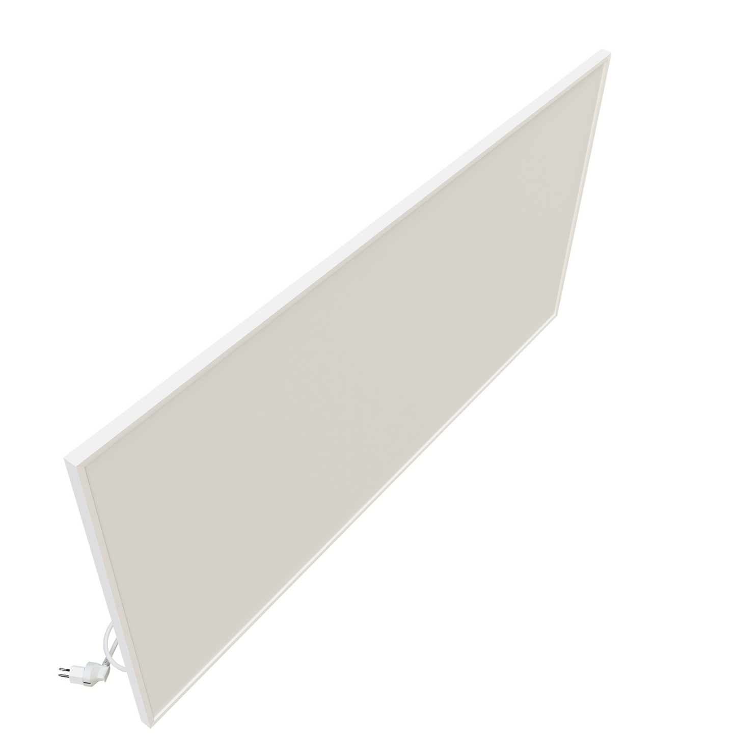 Wandmontierte Infrarotheizung ecoheat Basic 800 W in der Grösse 60 x 120 cm aus Aluminium.