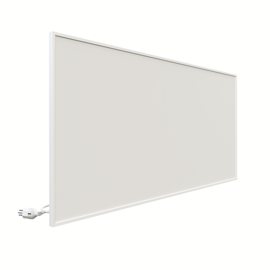 ecoheat Basic Infrarotheizung 800 W in Aluminium, ultraflaches Design, platzsparend, 60 x 120 cm.