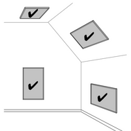 Flaches Infrarotpanel ecoheat Classic 300, geeignet für Wand- und Deckenmontage, 300 Watt Heizleistung, IP44 Schutz.