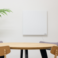 ecoheat Classic 450 Infrarotpanel in Metalloptik für die Deckenmontage, ultra-flaches Design, 450 Watt Heizleistung.