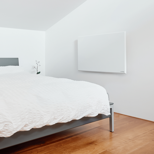 Infrarotheizpanel ecoheat Classic 700, Wandmontage, ultra-flaches Design, 700 Watt Heizleistung.