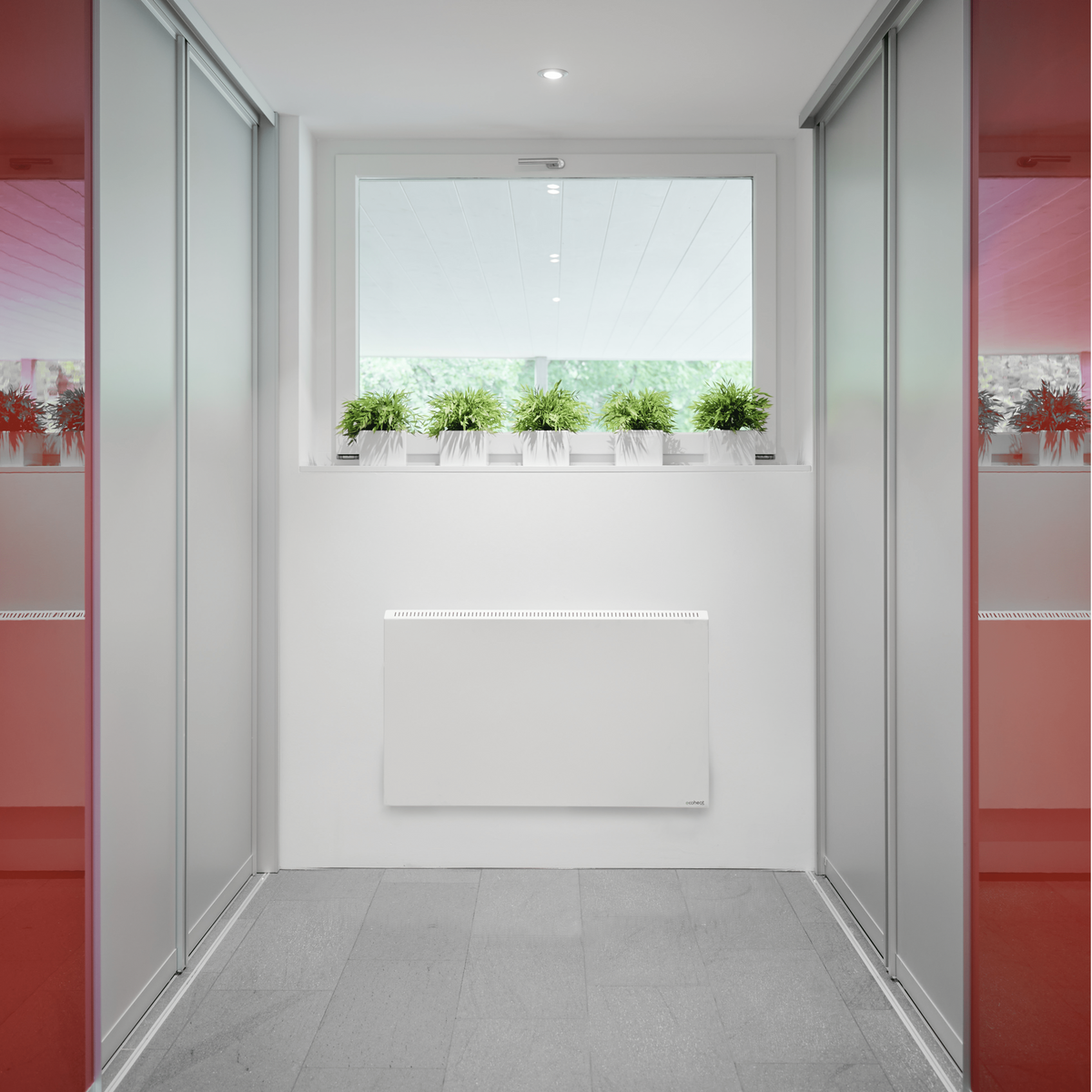 ecoheat Hybrid 1000 Heizung mit Infrarot und Konvektion, energiesparend und wartungsfrei.