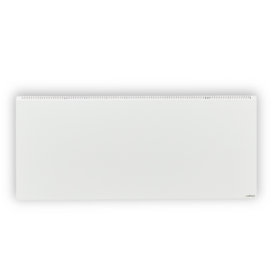 ecoheat Hybrid-T 1400 Infrarot- und Konvektionsheizung an Wand montiert, effizient und wartungsfrei.